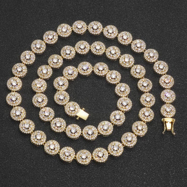 Rapper Iced Out Chain Round Link Zircon Hip Hop Necklace for Men | Caratix Jewelry - CaratixJewelry