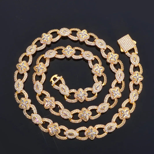 Custom 11mm Infinite 8-Link Evil Eye Necklace | High-End Gold Chain for Rapper | Caratix - CaratixJewelry