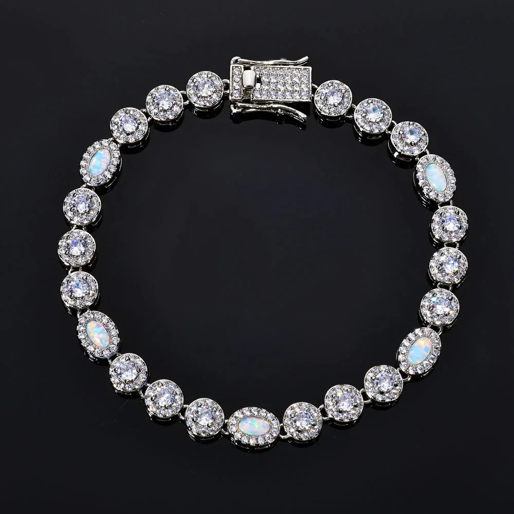 Custom Opal & Zircon Bracelet Hip Hop Jewelry for Men | Caratix - CaratixJewelry