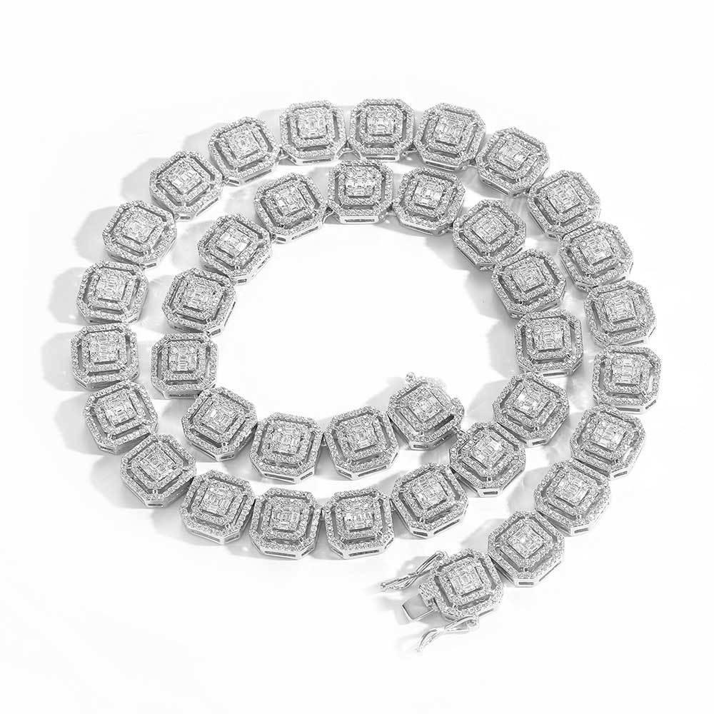 13mm Iced Out Square Chain Zircon Necklace for Men | Caratix Jewelry - CaratixJewelry