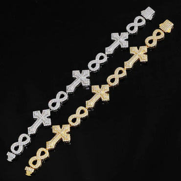 8mm Cross Necklace Figure 8 Chain Zircon Hip Hop Jewelry for Men | Caratix Jewelry - CaratixJewelry