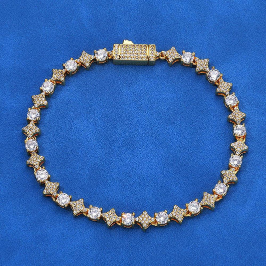 6mm Star Zircon Tennis Bracelet Custom Hip Hop Jewelry for Men | Caratix Jewelry - CaratixJewelry