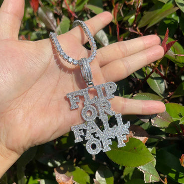 Men's Hustle Mantra Necklace | Premium Copper CZ Streetwear Jewelry Caratix - CaratixJewelry