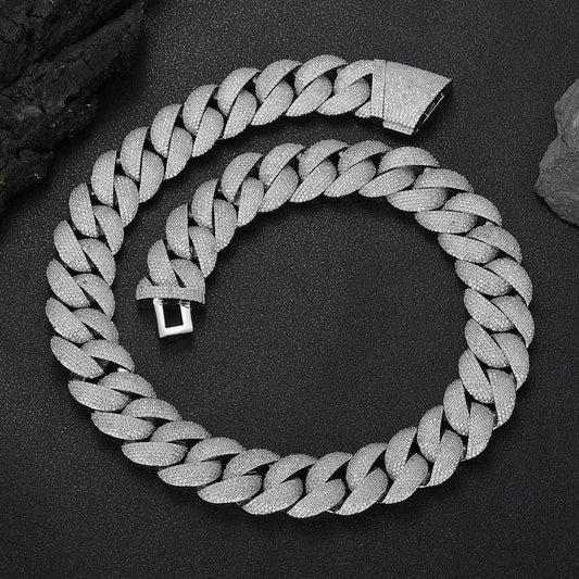 24mm Cuban Chain Necklace with Micro-Pave Zircon - CaratixJewelry