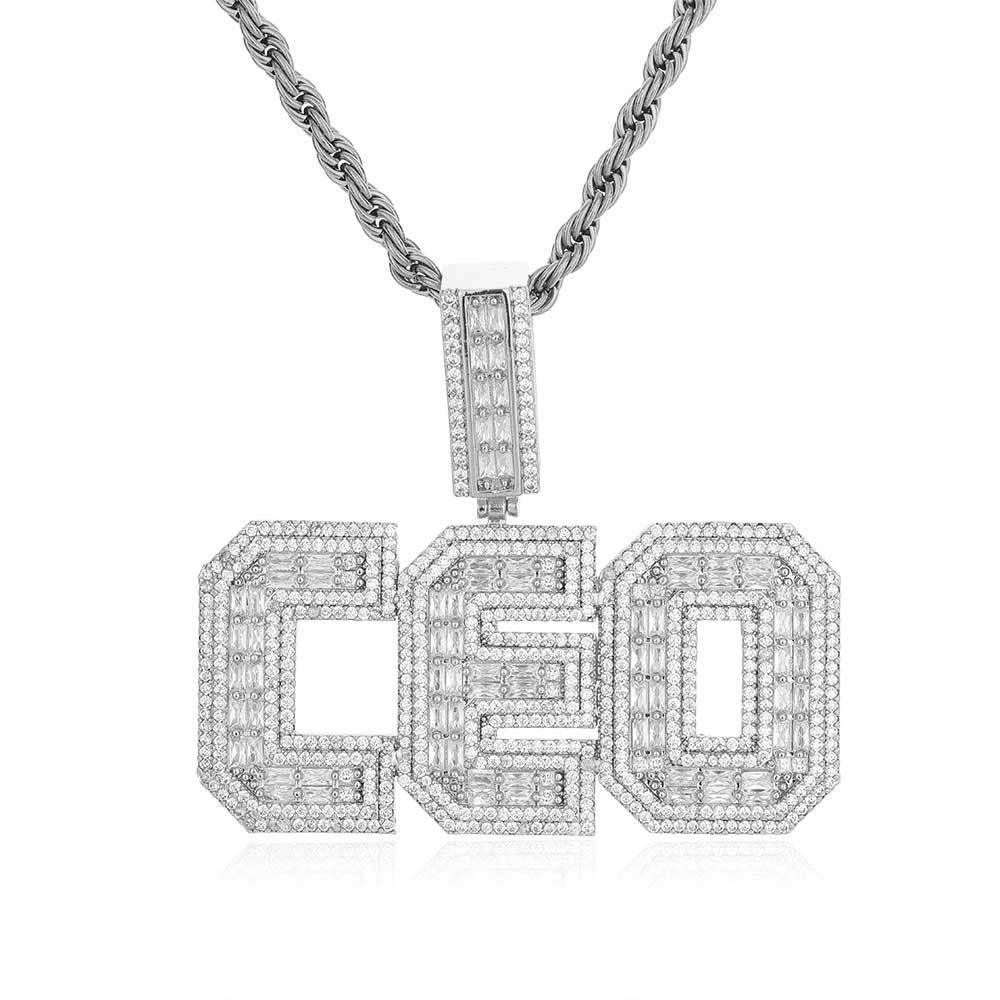 Custom T-Shaped Zircon Letter Pendant Necklace with DIY Design for Men | Caratix Jewelry - CaratixJewelry