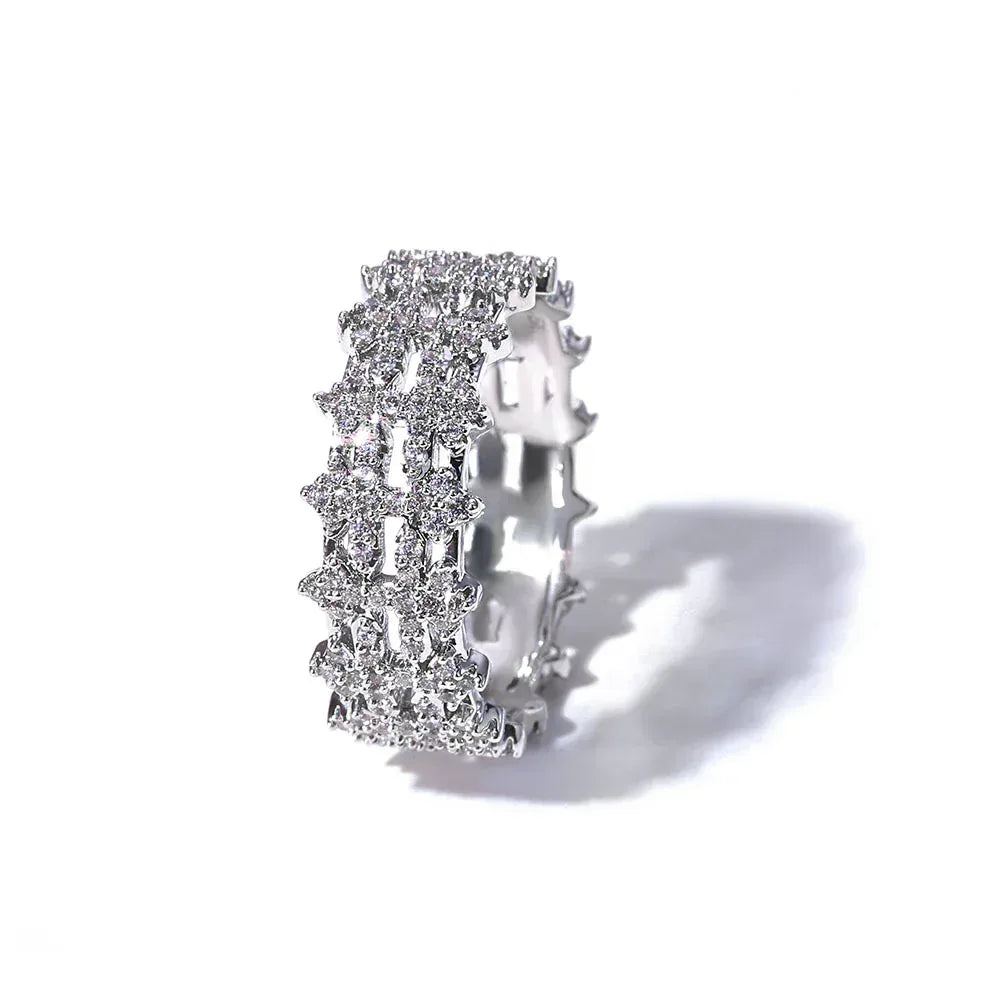 8mm Iced Out Micro Pave Ring Zircon Bling Jewelry for Men | Caratix Jewelry - CaratixJewelry