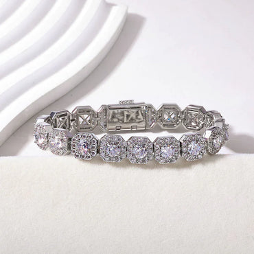 10mm Square Tennis Chain Iced-Out Zircon Bracelet for Men | Caratix Jewelry - CaratixJewelry