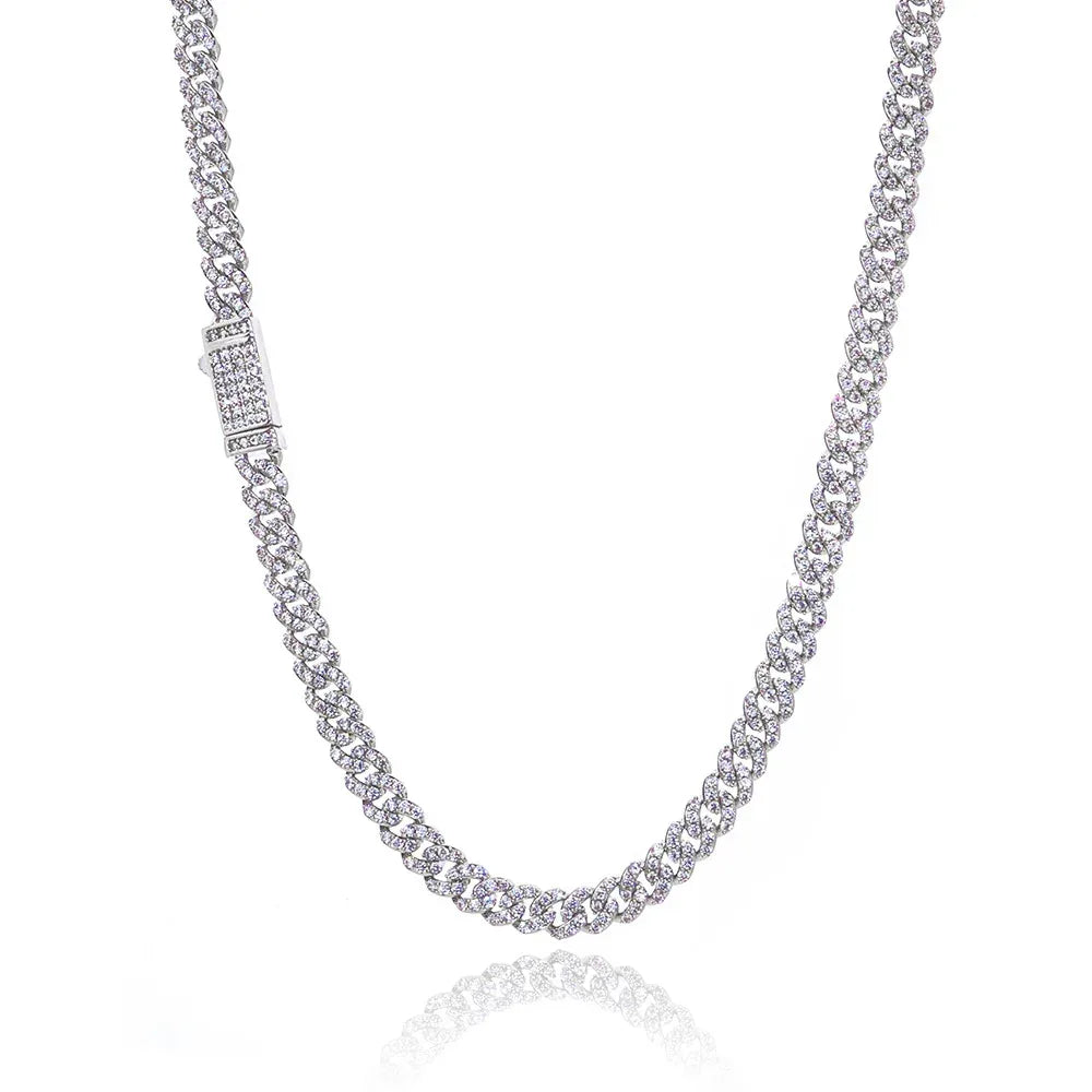 Custom 6mm Single-Row Iced Cuban Link | Classic Rapper - CaratixJewelry