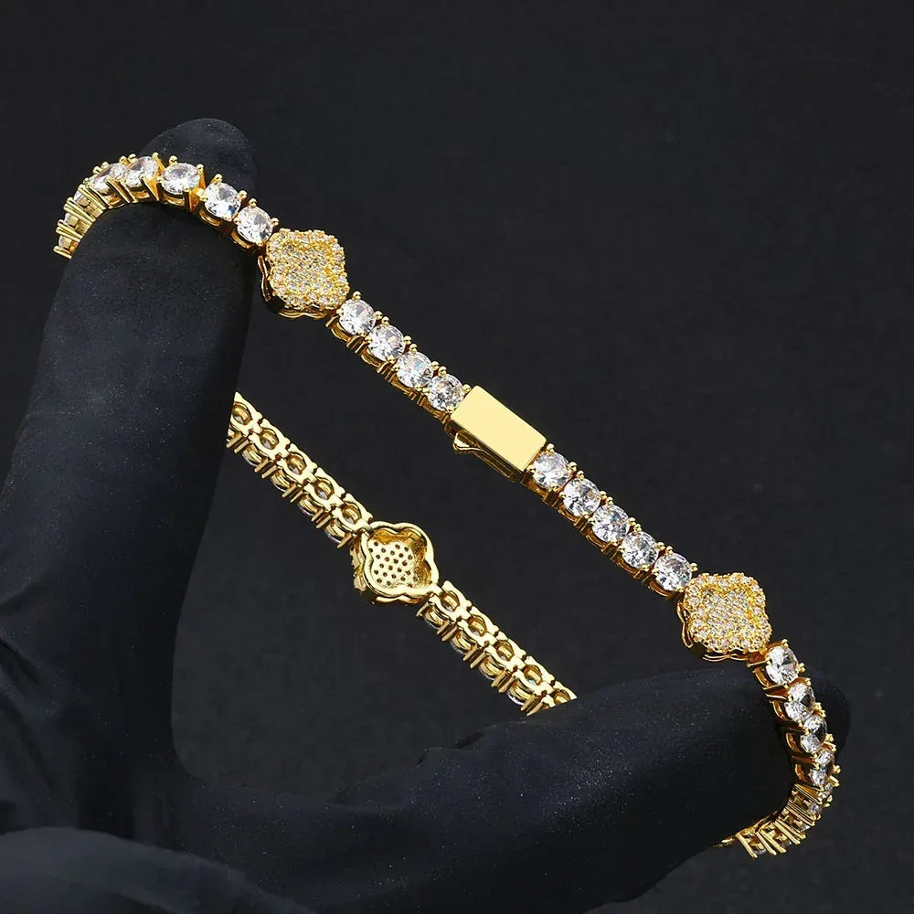 Zircon Tennis Chain Bracelet with Spring Clasp Hip Hop Jewelry for Men | Caratix Jewelry - CaratixJewelry
