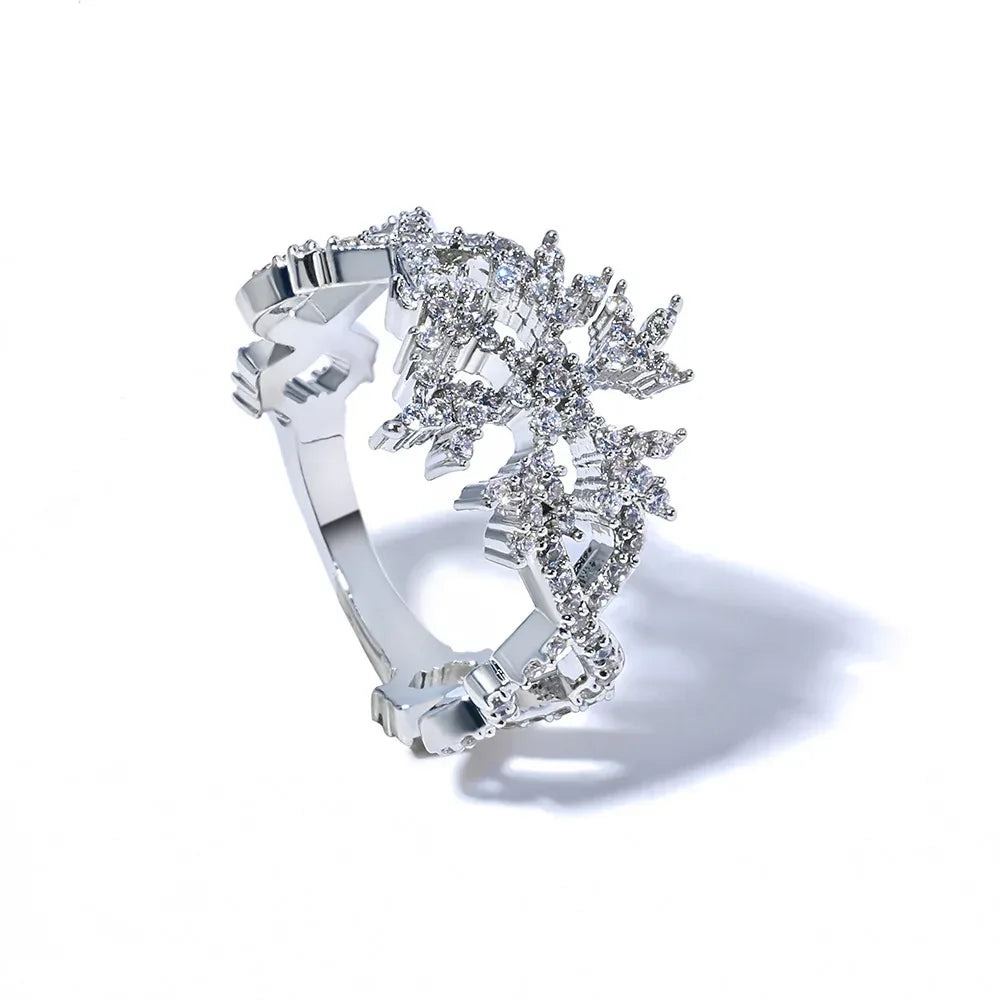 Iced Out Mesh Snowflake Zircon Hip Hop Jewelry Ring for Men | Caratix Jewelry - CaratixJewelry