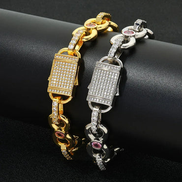 Custom Pink Zircon Infinity 8 Link Iced Out Chain for Rapper | Caratix - CaratixJewelry