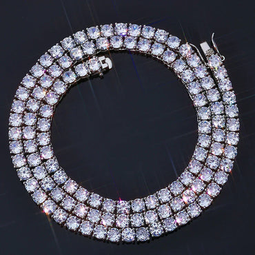 5mm Moissanite Tennis Chain Necklace for Women – S925 Sterling Silver Luxury Hip Hop Jewelry - CaratixJewelry