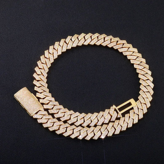 Rapper Iced Out Chain Four Row Cuban Zircon - CaratixJewelry