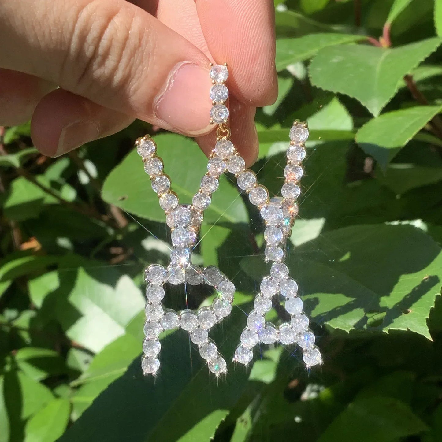 Single Row Letter Pendant | CZ Iced Out Hip Hop DIY Initial Streetwear Necklace - CaratixJewelry