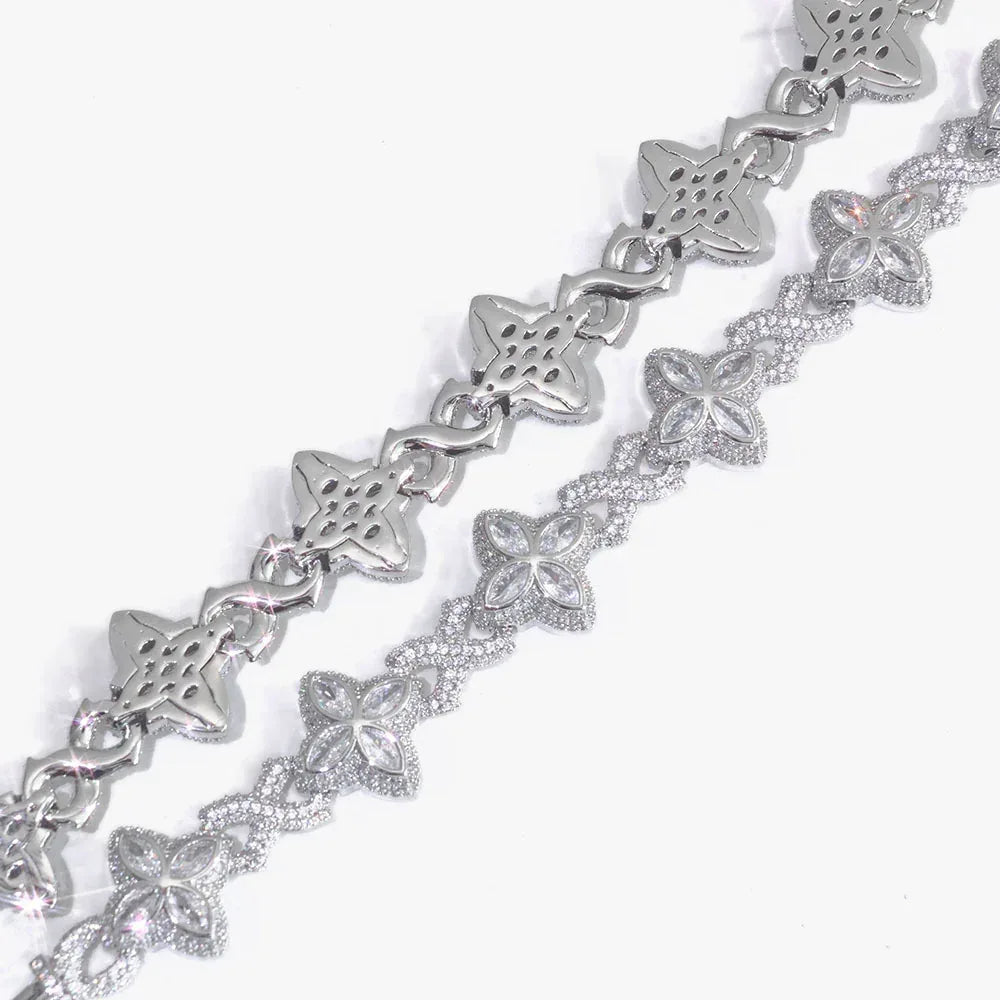 8mm Thorn Style Figure 8 Chain Zircon Necklace Hip Hop Bling for Women | Caratix Jewelry - CaratixJewelry