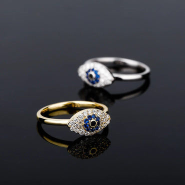 S925 Sterling Silver All-Seeing Eye Ring | Iced Out Hip Hop Band | Caratix