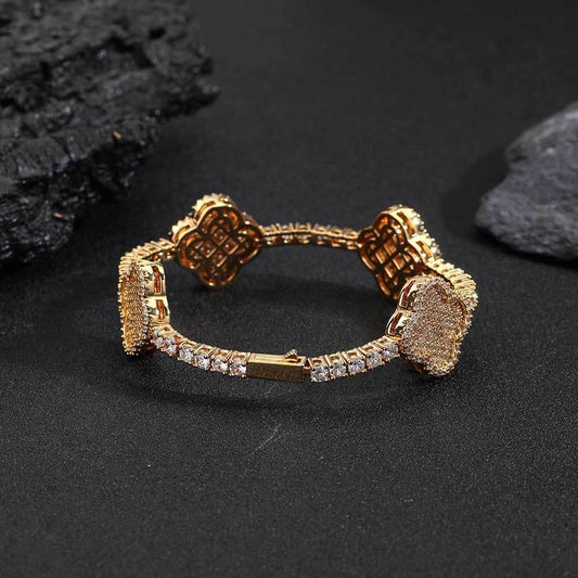 Iced Out Tennis Chain Zircon Bracelet with Spring Clasp for Men | Caratix Jewelry - CaratixJewelry