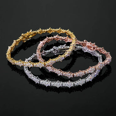 6.5mm Airplane Motif Zircon Tennis Chain Bracelet Hip Hop Jewelry | Caratix Jewelry - CaratixJewelry