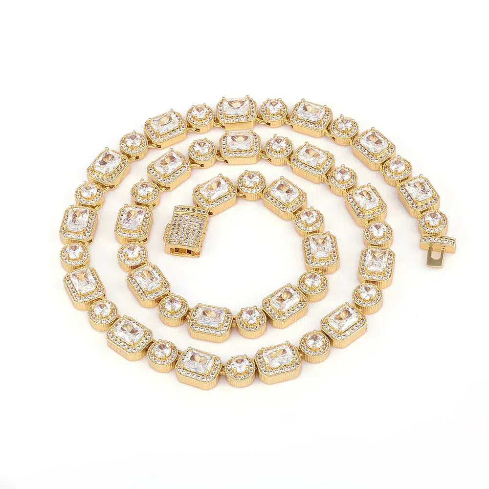 10mm Iced Out Square Chain Zircon Necklace for Men | Caratix Jewelry - CaratixJewelry