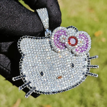 Cute Cat Pendant Necklace for Women – Gold Plated Cartoon CZ Sweet Style Jewelry - CaratixJewelry