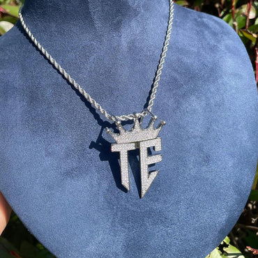 Men's Royal Initial Necklace | Premium Copper CZ Custom Style Jewelry Caratix - CaratixJewelry