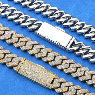 Custom 3 Row Rhombus Cuban Link Gold Chain for Rapper | Caratix - CaratixJewelry