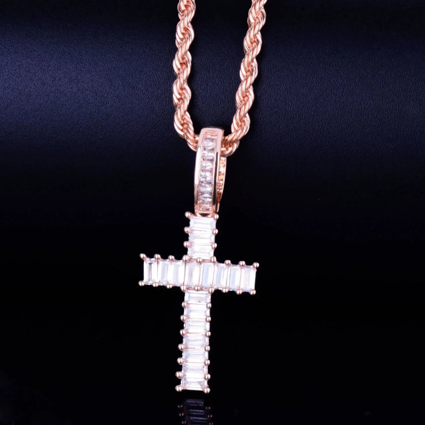 Men's Rectangular Ice Cube Necklace | Premium Copper CZ Minimalist Jewelry Caratix - CaratixJewelry