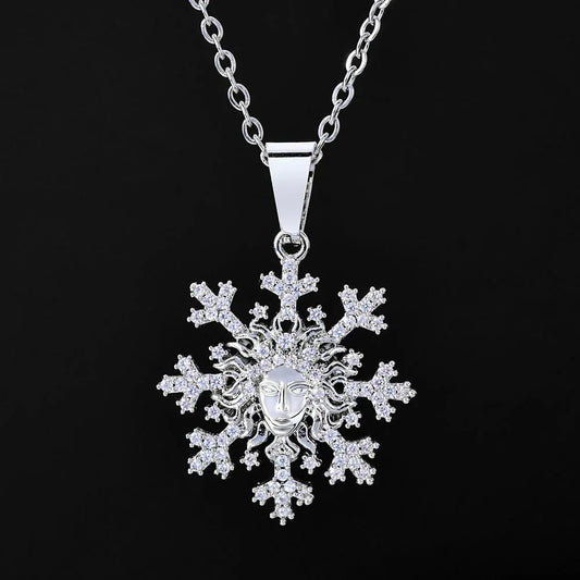 Custom Snowflake Portrait Pendant Necklace for Women | Trendy Hip Hop Jewelry – Caratix Jewelry - CaratixJewelry