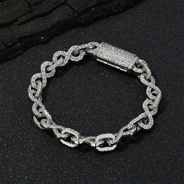 8mm Figure 8 Link Hip Hop Necklace Gold Chain Rapper Style for Men | Caratix Jewelry - CaratixJewelry