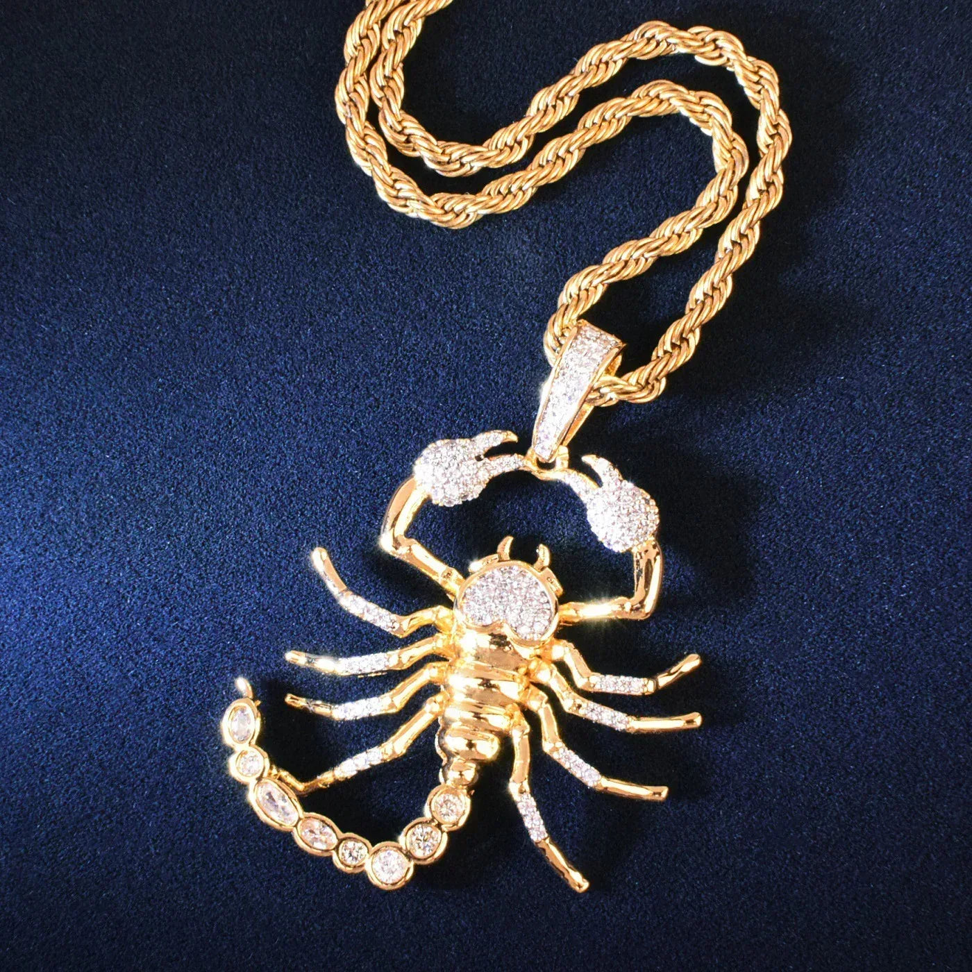 Iced Out Scorpion Pendant Necklace for Men – Hip Hop CZ Streetwear Jewelry - CaratixJewelry