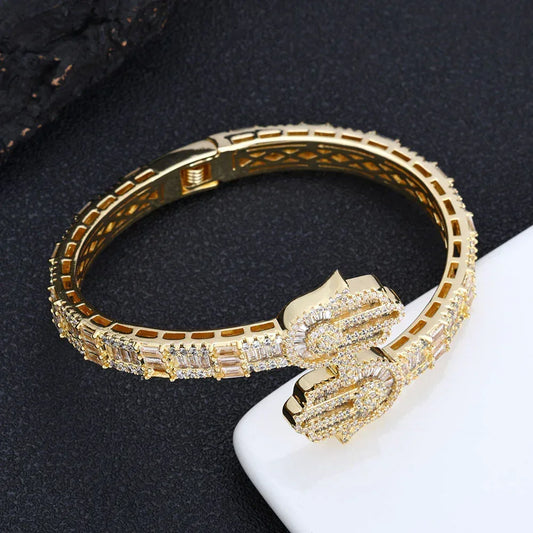 Mixed Zircon Hand of Fatima Bracelet for Men | High-End Hip Hop Jewelry | Caratix Jewelry - CaratixJewelry