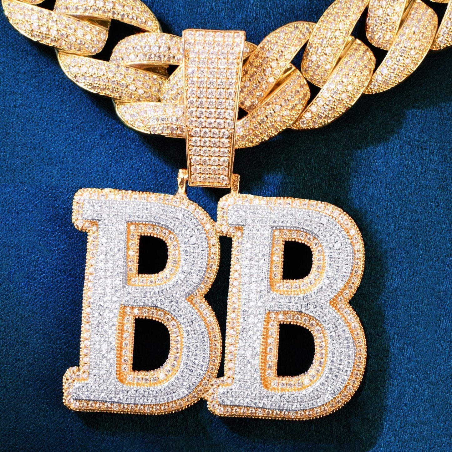 Iced Out Letter & Number Pendant | DIY CZ Initial Hip Hop Custom Necklace - CaratixJewelry
