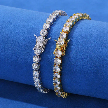 Tennis Chain Zircon Bracelet Copper Plated 18K Gold Hip Hop Jewelry for Men | Caratix Jewelry - CaratixJewelry