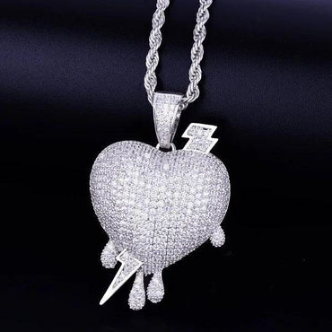 Men's Electric Love Necklace | Premium Copper CZ Streetwear Jewelry Caratix - CaratixJewelry