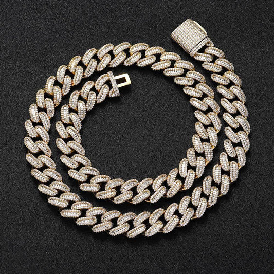 Custom 15mm Flip-Top Clasp Cuban Chain Necklace - CaratixJewelry