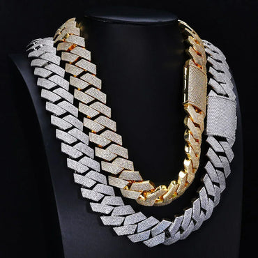 -Cut Moissanite Cuban Link Chain – S925 Sterling Silver Iced-Out Hip Hop Men’s Luxury Streetwear Necklace - CaratixJewelry