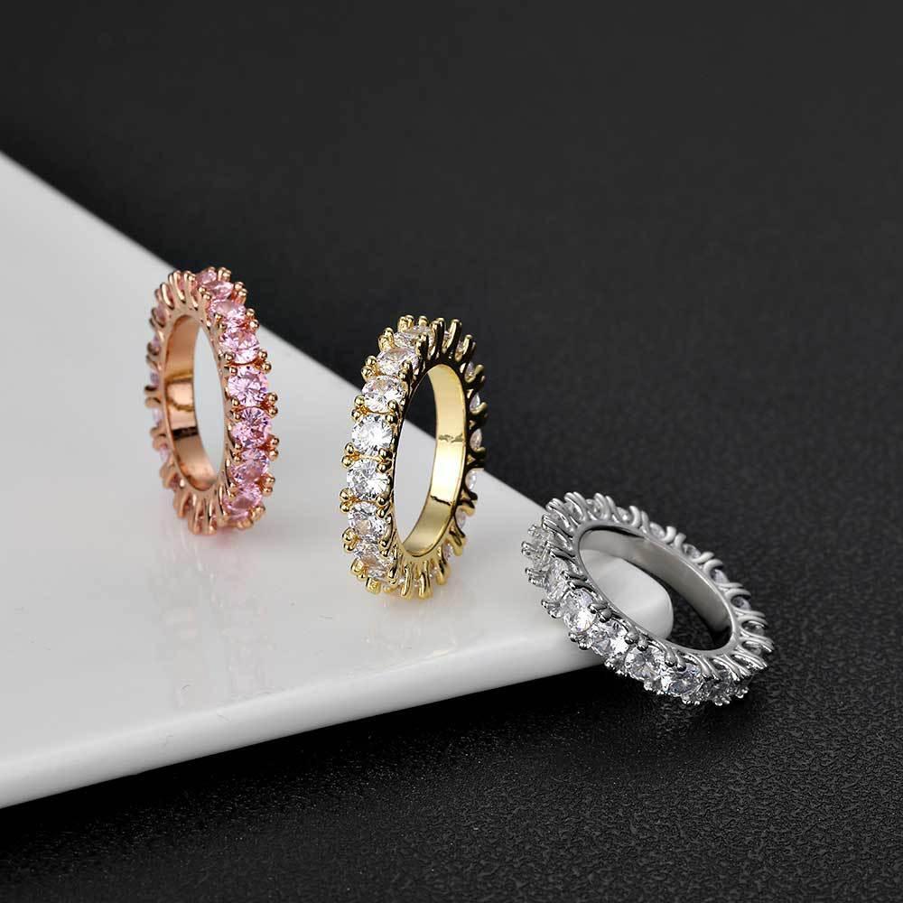 4mm Single-Row Zircon Ring for Men | Trendy Hip Hop Jewelry | Caratix Jewelry - CaratixJewelry