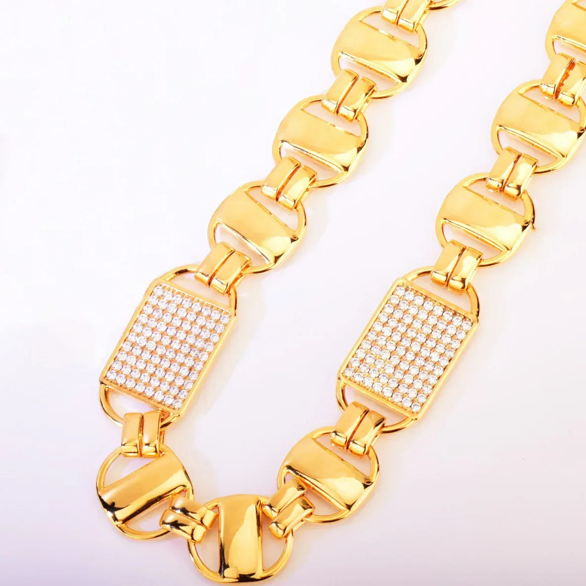 14mm Square Cuban Chain Necklace with Copper & Zircon - CaratixJewelry