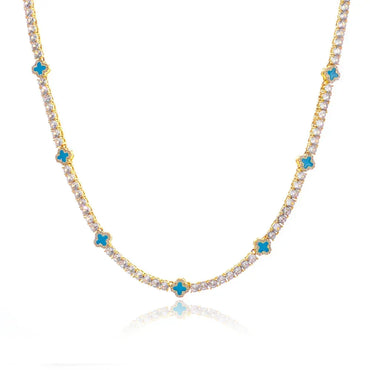 4mm Enamel Tennis Chain Necklace Zircon Rapper Iced Out Chain Style | Caratix Jewelry - CaratixJewelry
