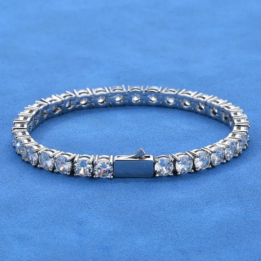 Custom S925 Silver Single-Row Tennis Bracelet | Men's Essential Iced Out Jewelry | Caratix - CaratixJewelry