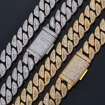 20mm T-Cut Moissanite Cuban Link Chain – Custom S925 Sterling Silver Iced-Out Hip Hop Men’s Streetwear Necklace - CaratixJewelry