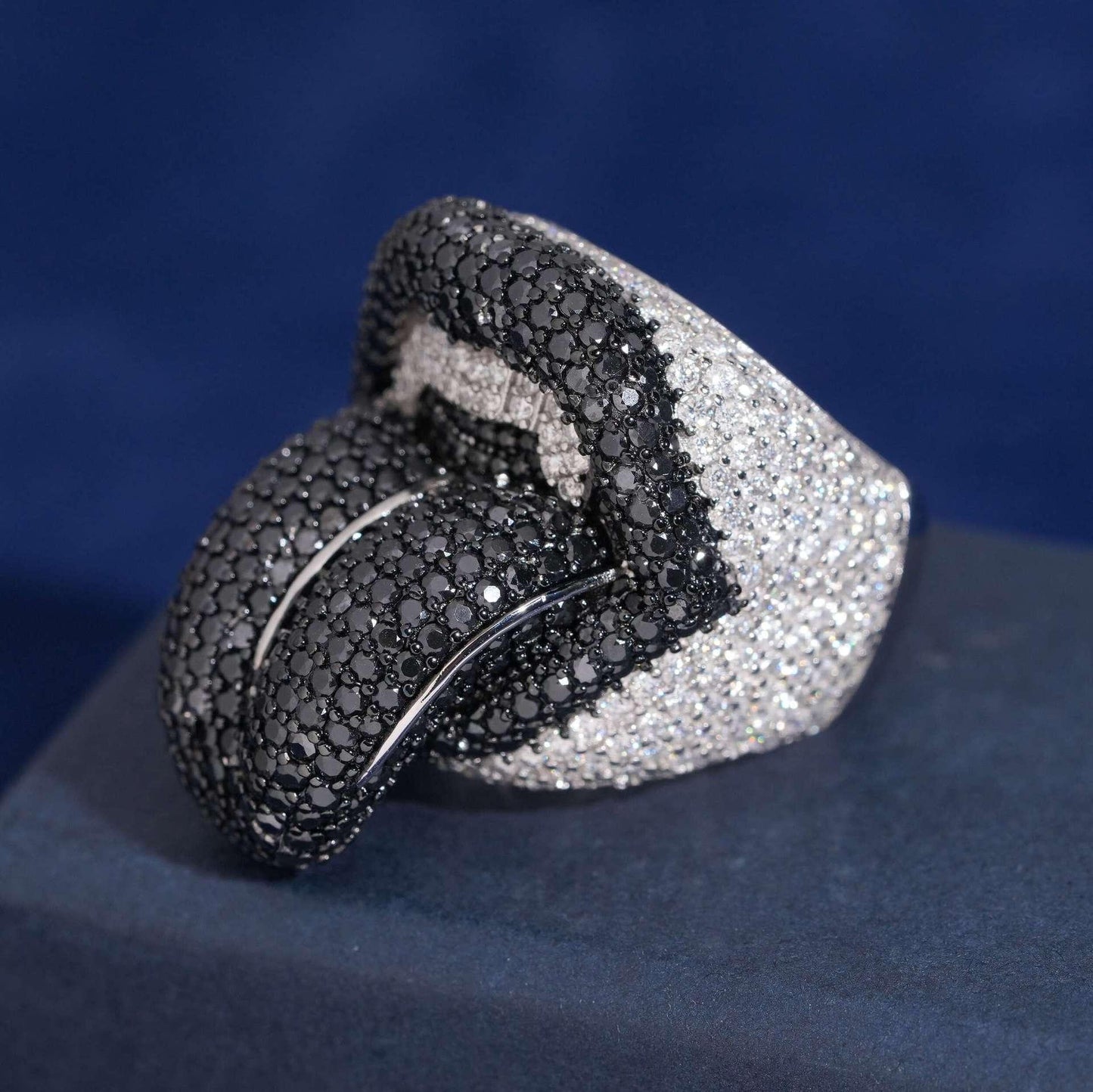 Black Moissanite Men’s Ring | S925 Silver Hip Hop Fashion Jewelry - CaratixJewelry