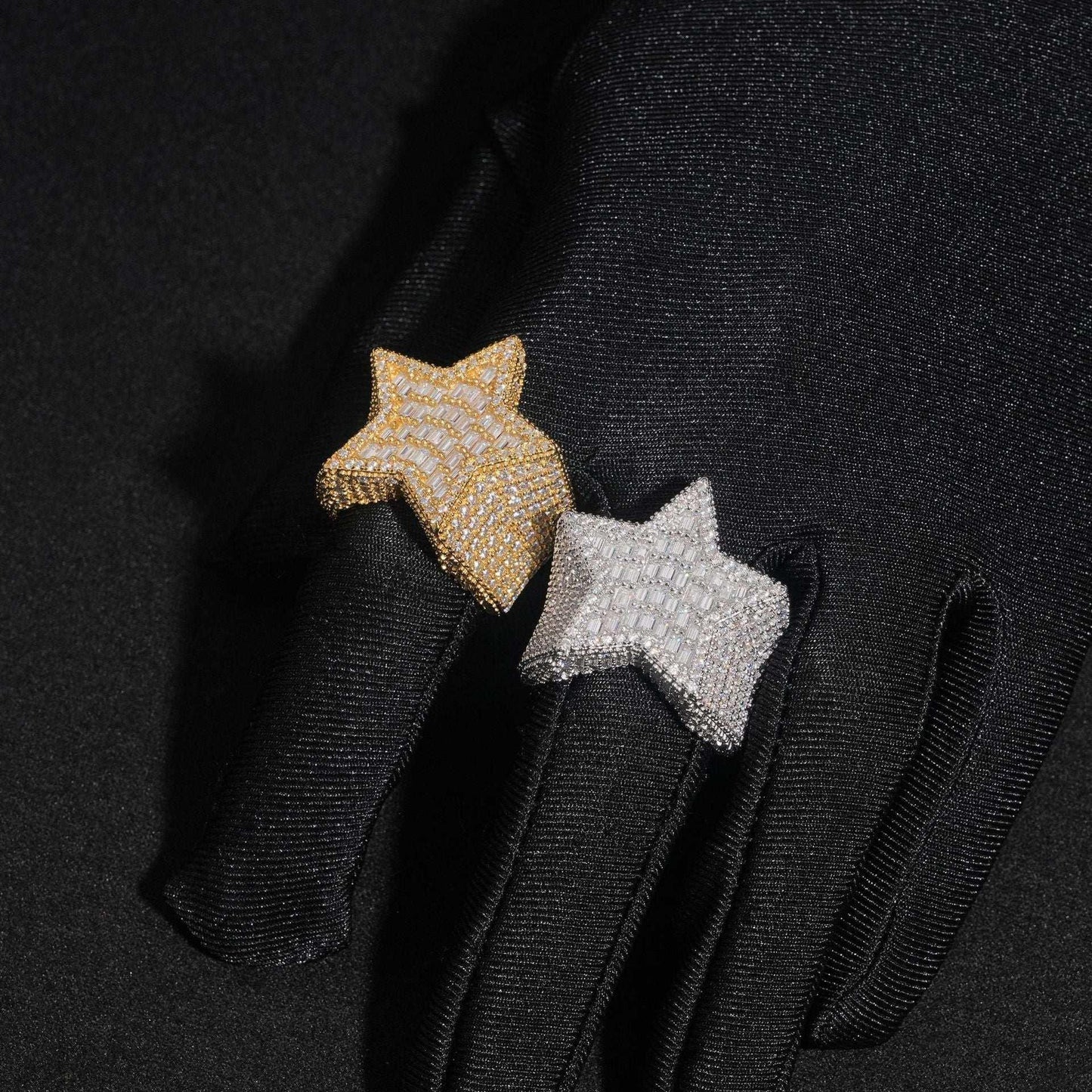 Men’s Moissanite Star Ring | S925 Silver Iced Out Hip Hop Fashion Jewelry - CaratixJewelry