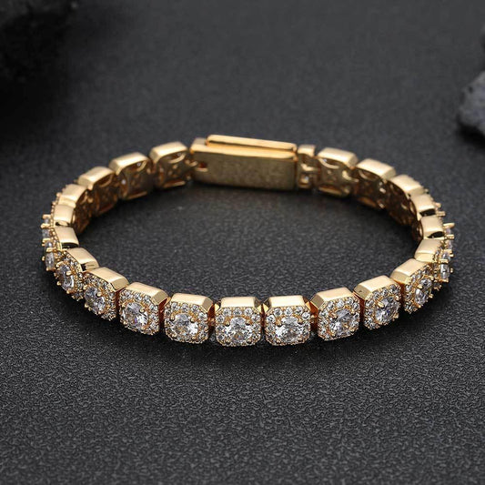 7mm Iced Out Ice Chain Zircon Bracelet Luxury Hip Hop Jewelry for Men | Caratix Jewelry - CaratixJewelry