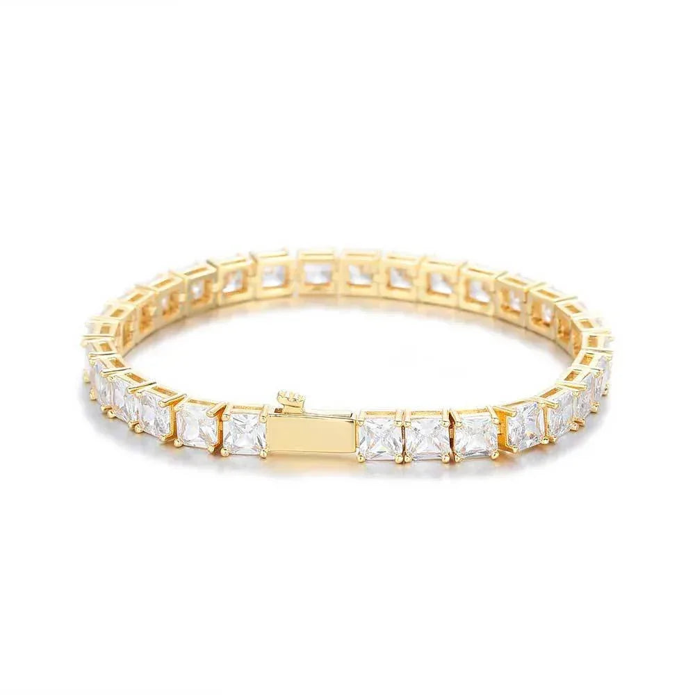 Custom 5.5mm Square Tennis Chain | High-End Hip Hop Bling Bracelet | Caratix - CaratixJewelry