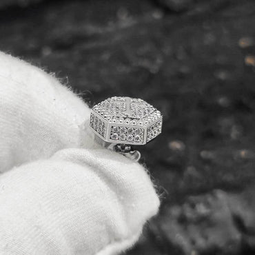 Hexagonal Cross Zircon Stud Earrings for Men and Women | Iced Out Hip Hop Jewelry | Caratix Jewelry - CaratixJewelry