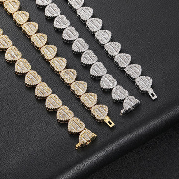 12mm Iced Out Heart Pendant Zircon Hip Hop Necklace for Men | Caratix Jewelry - CaratixJewelry
