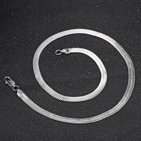 Custom ASAP Rocky Style Flat Snake Blade Chain | Stainless Steel Hip Hop Jewelry | Caratix - CaratixJewelry