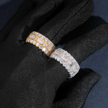 Moissanite Men’s Hip Hop Ring | S925 Silver Full Iced Out Streetwear Jewelry - CaratixJewelry