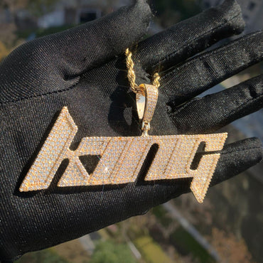 Blade Letter Pendant Necklace | Iced Out CZ DIY Number & Initial Hip Hop Jewelry - CaratixJewelry